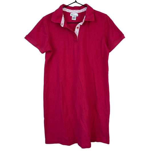 Weatherproof Womens Sz L 100% Organic Cotton Polo Shirt Dress Red