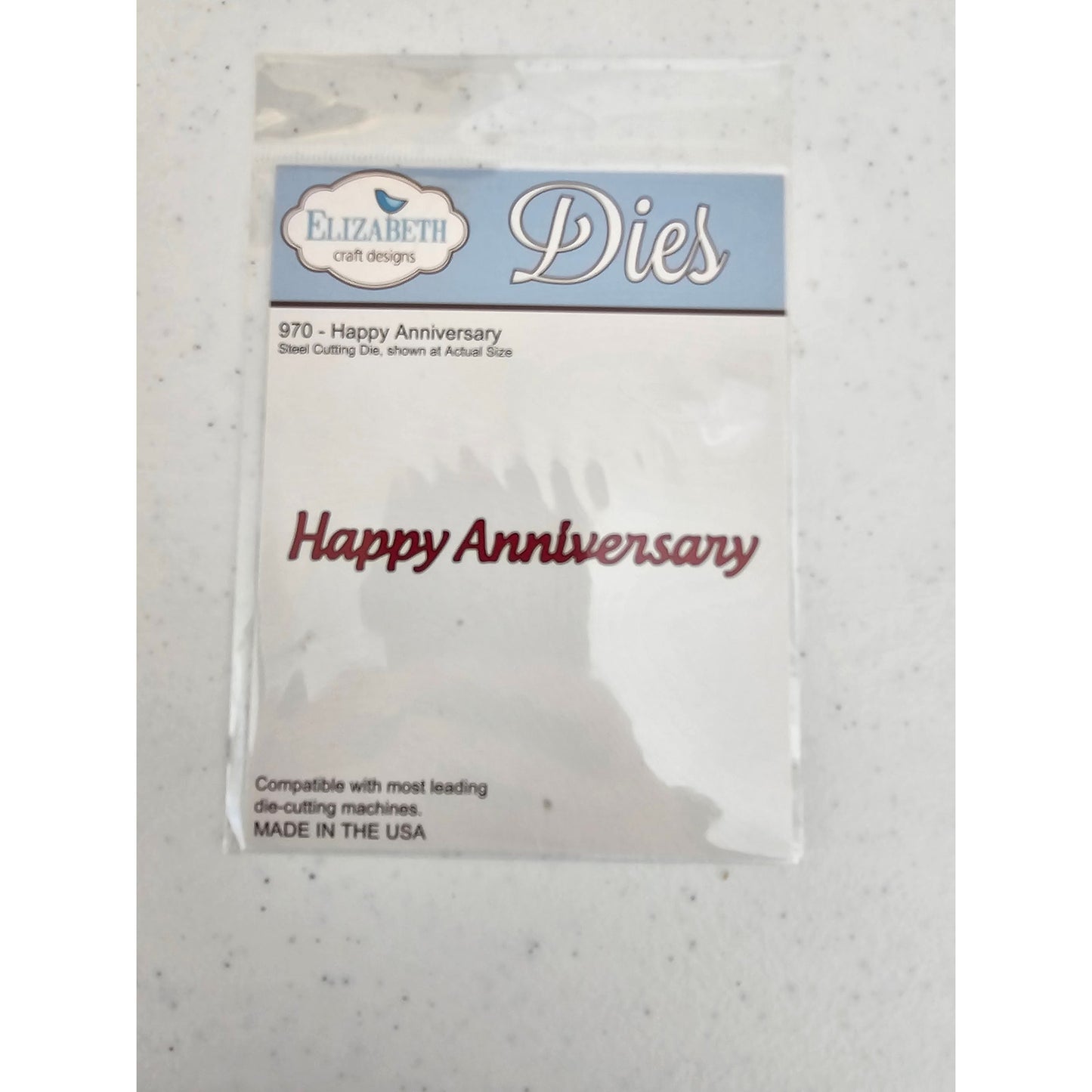 Elizabeth Craft Designs Happy Anniversary Steel Cutting Die