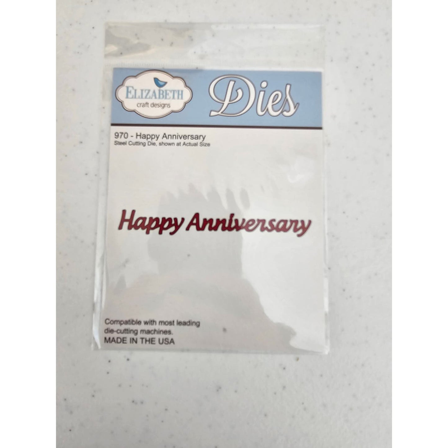 Elizabeth Craft Designs Happy Anniversary Steel Cutting Die