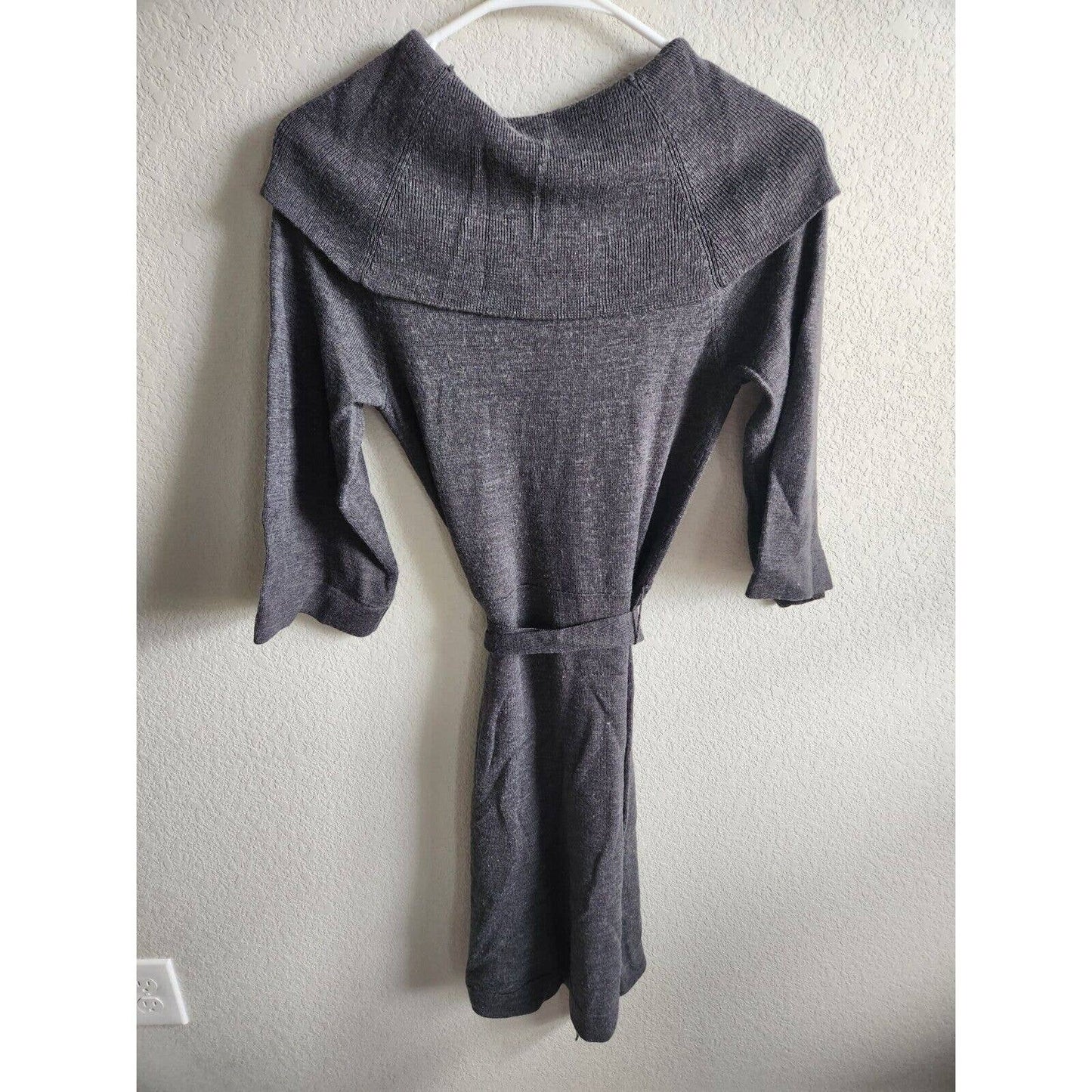 Style & Co Womens PS Petite Cowl Neck Sweater Dress Gray Wool Blend