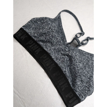 Pink by Victorias Secret Womens Sz XS Sports Bra Gray Black Yoga