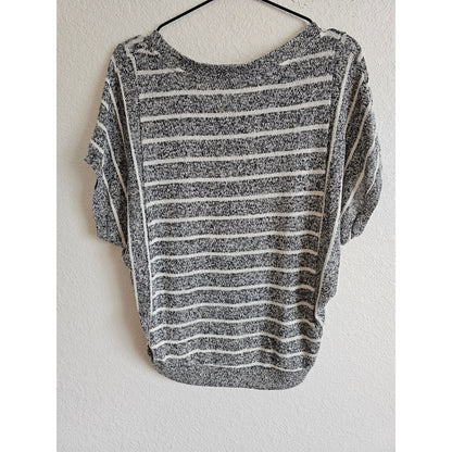 Blue Bird Womens Sz M Super Soft Slouchy Top White Gray Striped