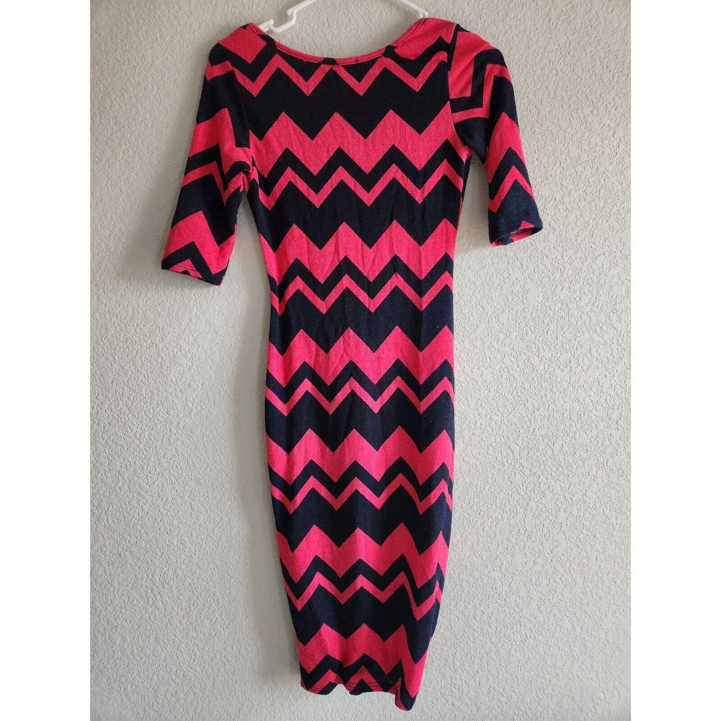 Vintage Y2K Charlotte Russe Womens Sz S Red and Black Chevron Dress