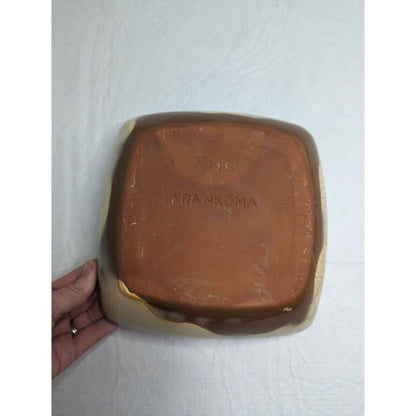 Vintage Frankoma Pottery #5NS Chip and Dip Platter, Brown Satin