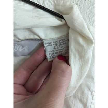 Vintage 1990s Blair Womens Sz 2XL Zip Up Windbreaker Jacket White