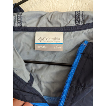 Columbia Boys Sz XL (18-20) Full Zip Windbreaker Jacket Light and Dark Blue