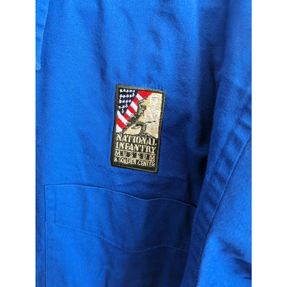 Mens Sz M National Infantry Museum & Soldier Center Blue Long Sleeve Button Down
