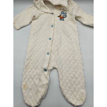 Vintage Disney Lullabye Land Baby Sz 0-3M One Piece Terrycloth Pajama Daisy Duck