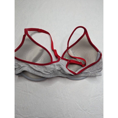 Vintage Y2K Honeydew Sz 36C Front Clasp T Shirt Bra Gray Red Polka Dot