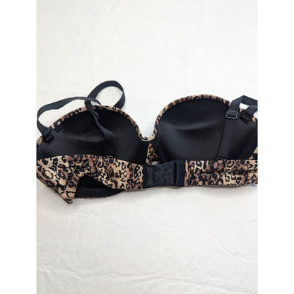 Vintage 1990s Ambrielle Womens Sz 36B Padded Push Up Bra Leopard Print