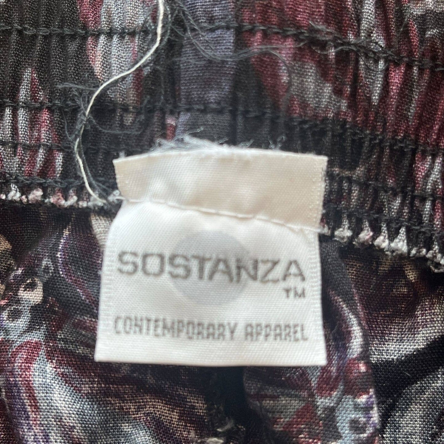 Sostanza Mujeres Sz M Vintage Cintura Alta Pantalones Florales Pierna Cónica Púrpura