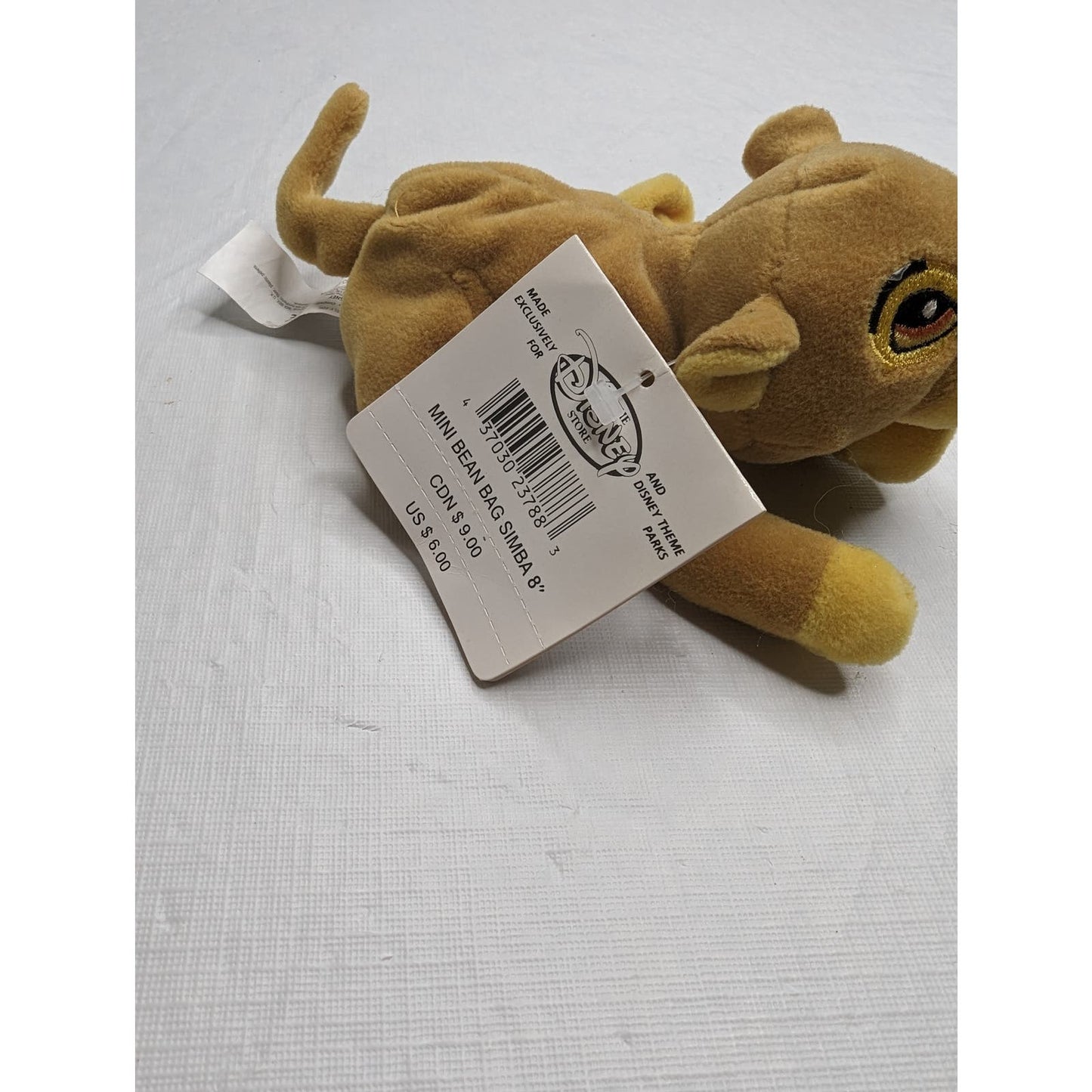 Vintage The Disney Store Mini Bean Bag Simba Lion King Plush 8"