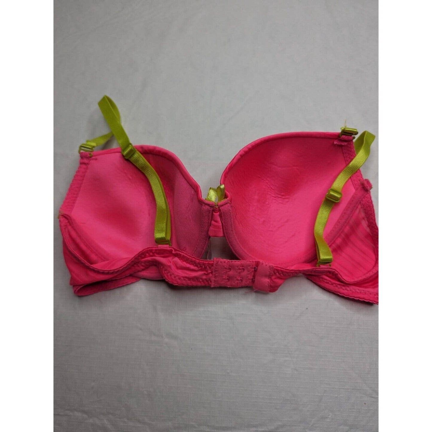 Just Be Mujer Sz 36C Camiseta Sujetador Neón Rosa Lima Verde Correas