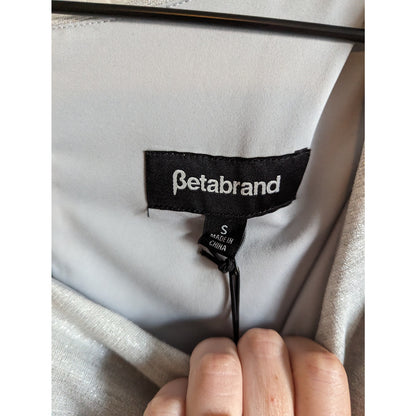 NEW Betabrand Womens Sz S Knee Length Career Dress Silver Formal Sheath