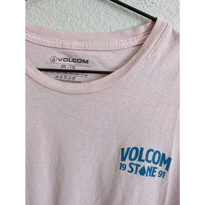 Volcom mens Sz XXL Short Sleeve T Shirt Pink Blue Stone