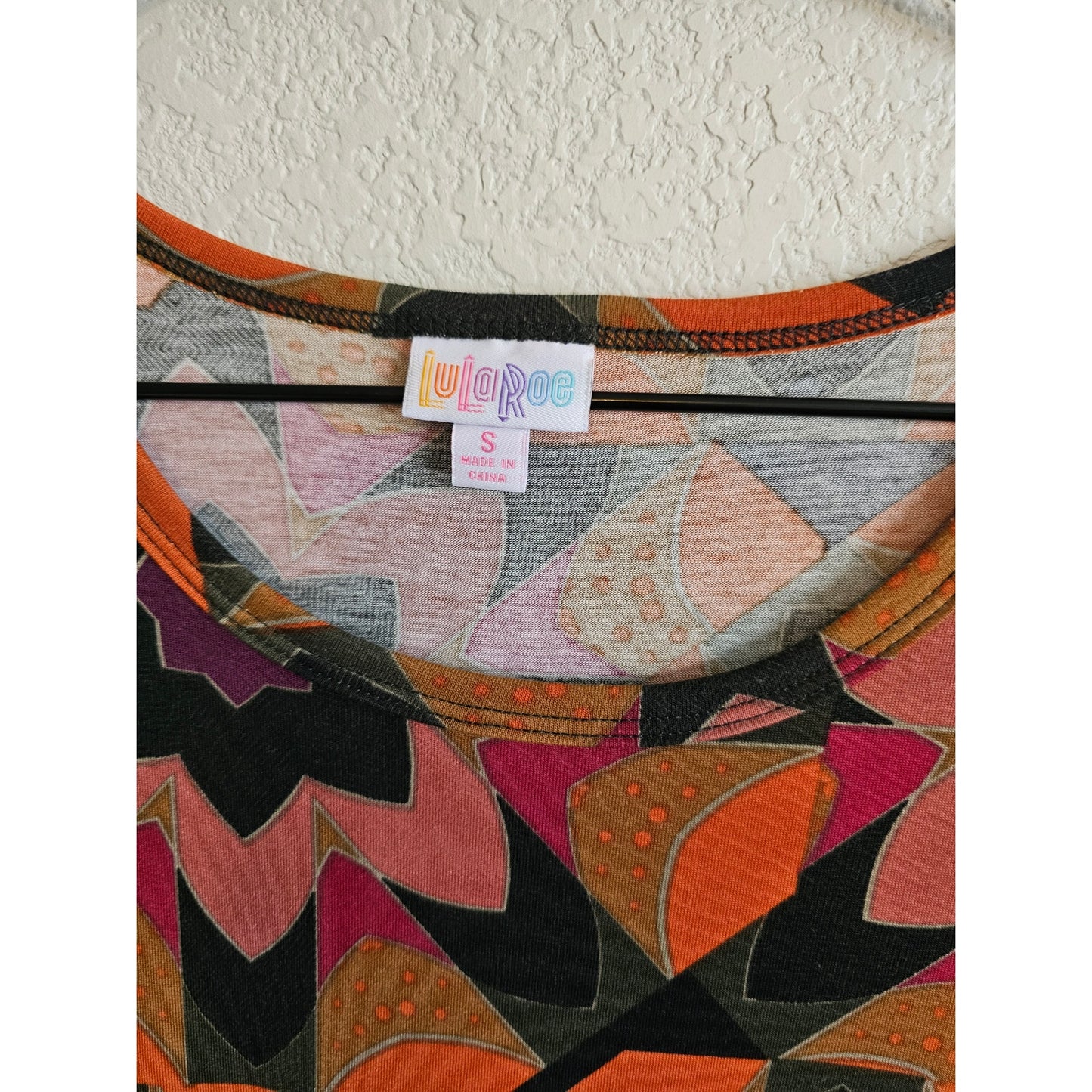 Lularoe Womens Sz S Short Sleeve Shirt Dress Geometric Floral Print