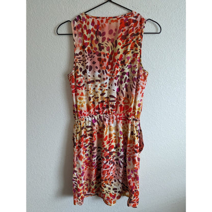 Guess Womens Sz XS Knee Length Sleeveless Dress w/ Pockets Red Pink Purple