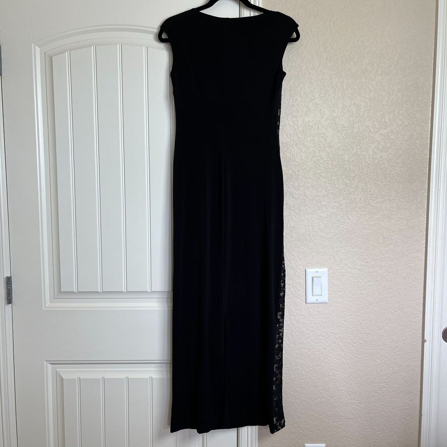 En Focus Studio Womens Sz 4 Formal Maxi Dress Black Floral Sides