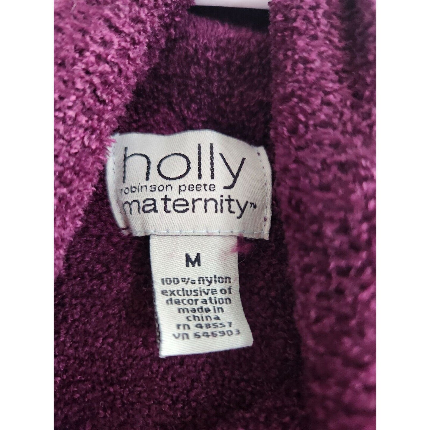 Holly Robinson Peete Maternity Sz M Turtleneck Sweater Fuzzy Purple Vintage