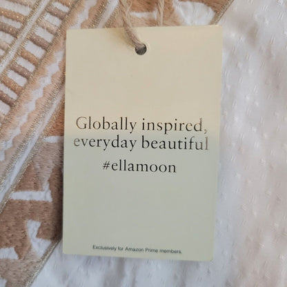 Ella Moon Womens Sz XL White Embroidered Boho Knee Length Dress NEW