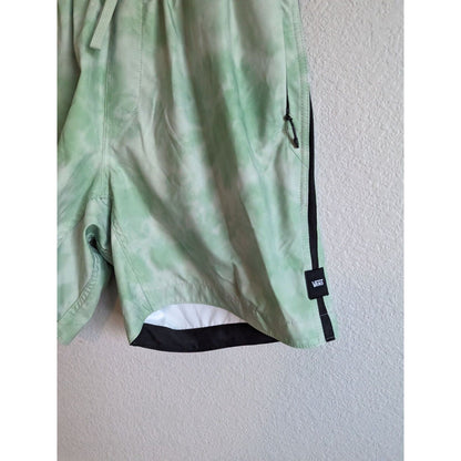 Vans Mens Sz S Hybrid Shorts Green Tie dye Trunks Drawstring Waist