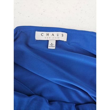 Chaus New York Womens Sz L Midi Length Pencil Skirt Bright Blue