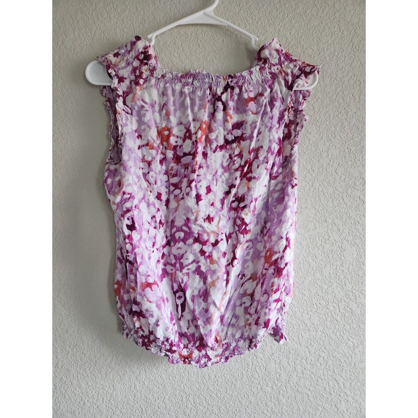 ANA A New Approach Womens Sz S Pink and Purple Floral Blouse