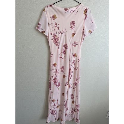 Vintage Y2K Ronni Nicole by Ouida Sz 12 Maxi Dress Light Pink Floral