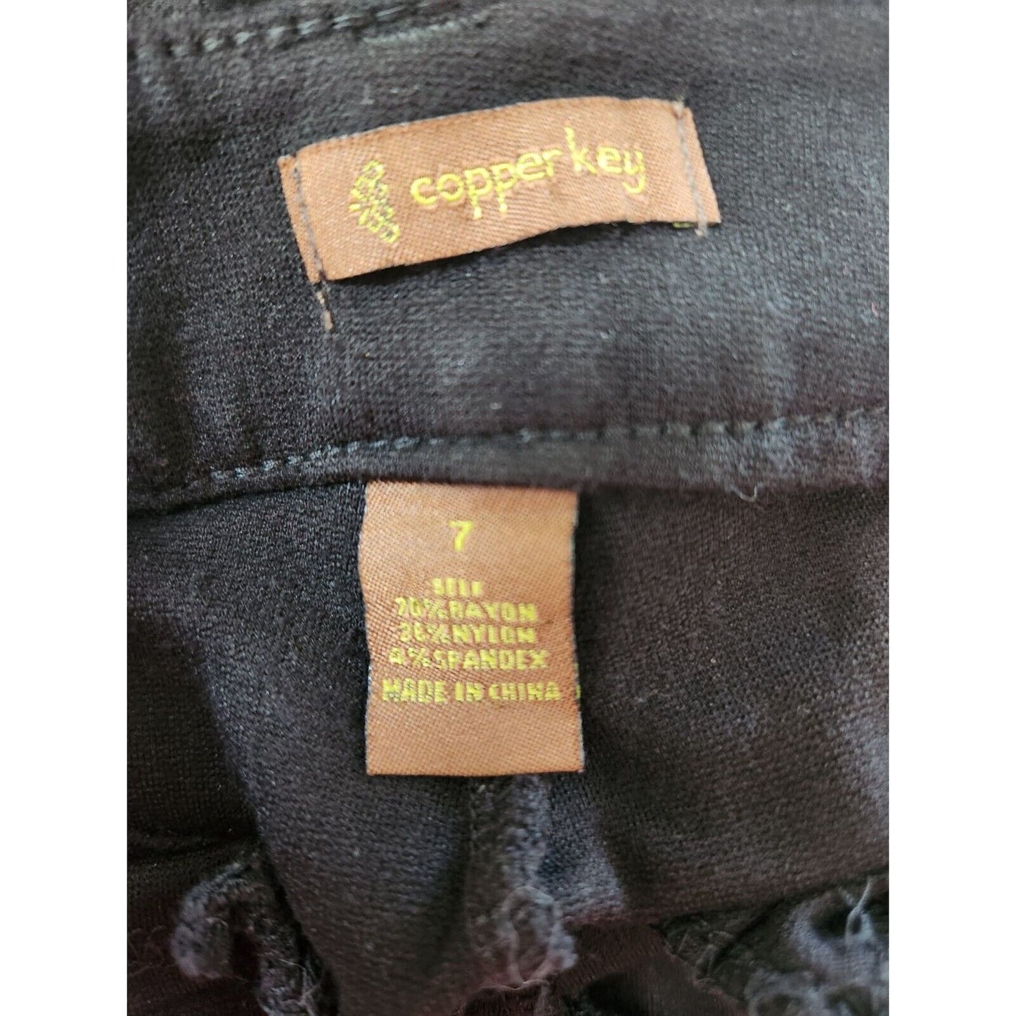 Copper Key Juniors Sz 7 Pull On Moto Pants Black Skinny w/ Zippers