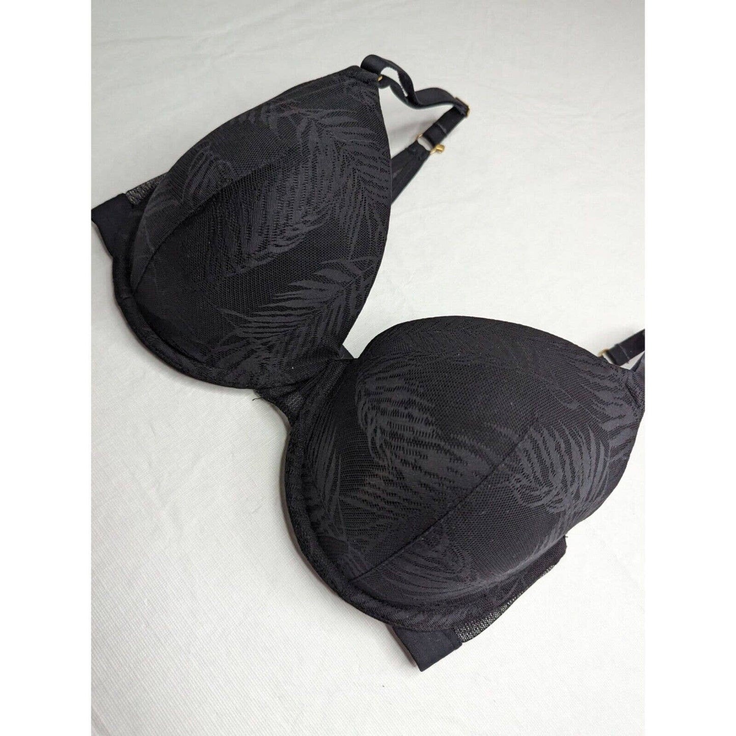 Lively Womens Sz 34DDD Black T Shirt Bra Mesh Sides