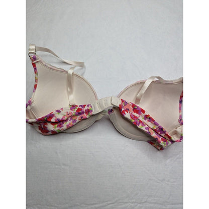 Vintage 1990s Lily of France Womens Sz 34B Padded Push Up Bra Bright Floral