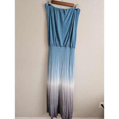 Young Fabulous & Broke Women Sz S Sleeveless Maxi Dress Blue Tie Dye Jersey Knit