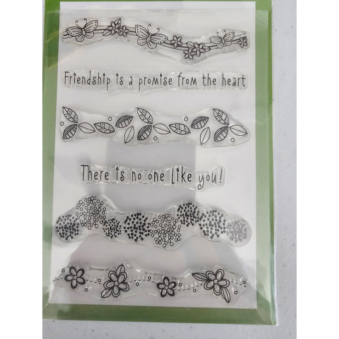 Hero Arts Clear Rubber Stamp Set Friendship Is A Promise Floral Borders