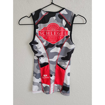 Sugoi Womens Sz XS Sleeveless Cycling Jersey 1/2 Zip Camo Print