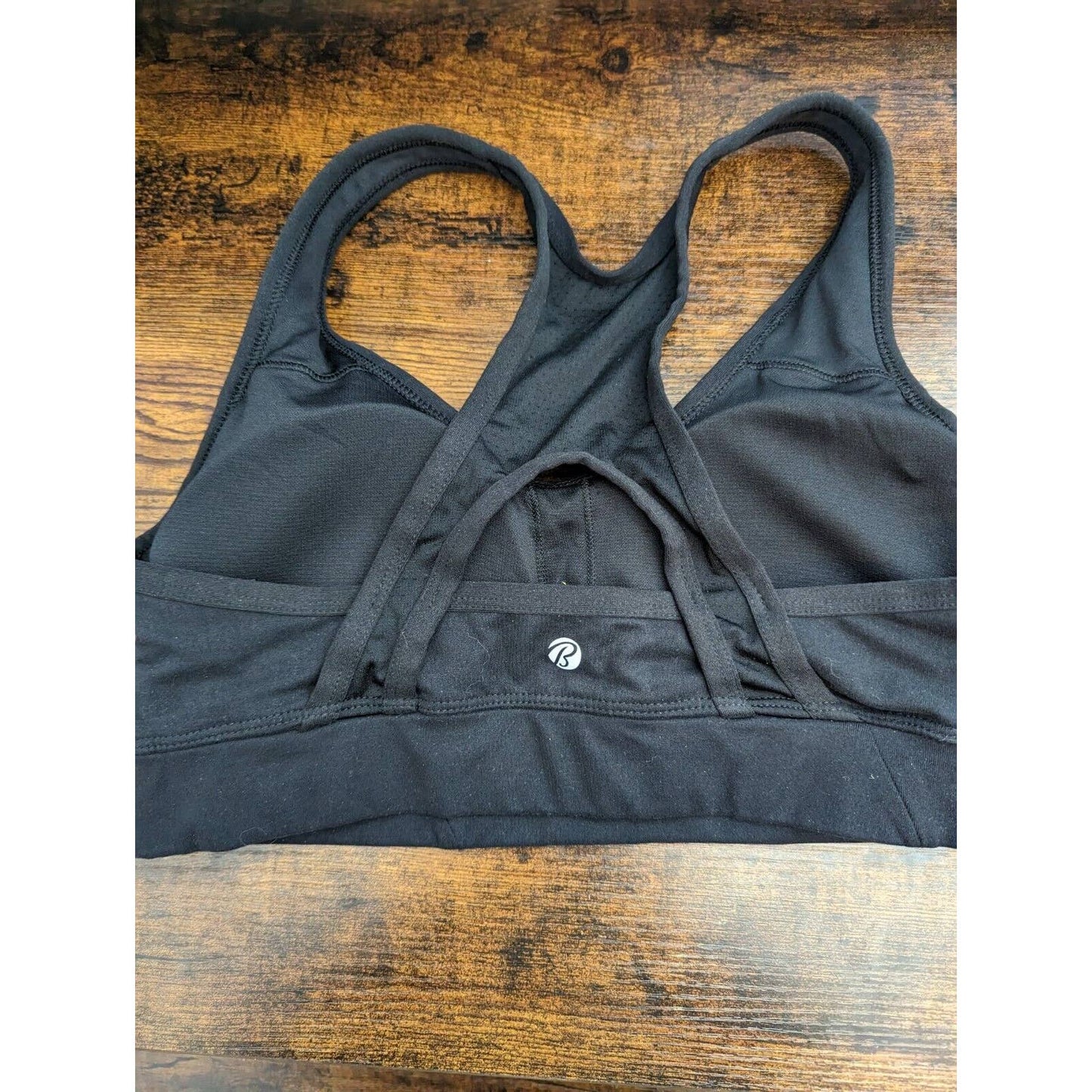 Bally Total Fitness Womens Sz L Solid Black Sports Bra Compression