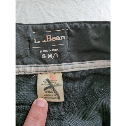 LL Bean Pantalones de senderismo de punto grueso negro alto para mujer, talla 8T, pierna recta