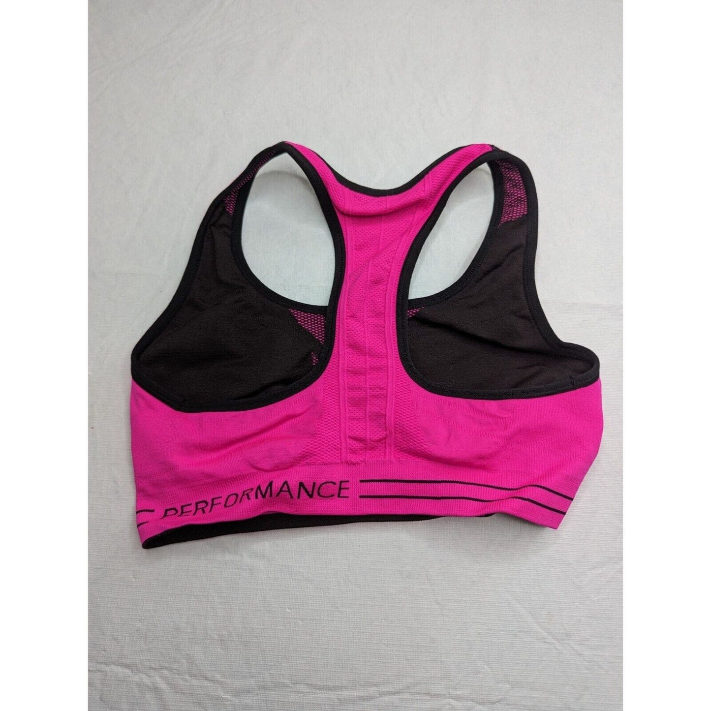 Calvin Klein Womens Sz S Racerback Sports Bra Bright Pink Black