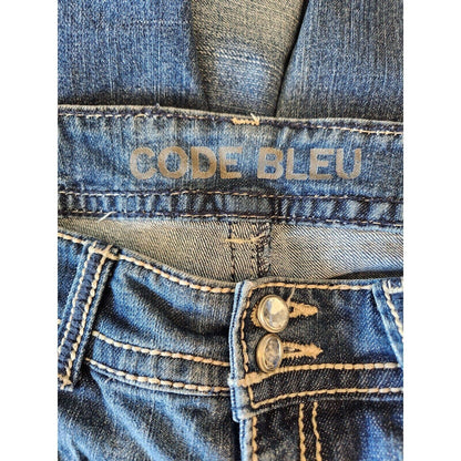 Code Bleu Jeans ajustados para mujer talla 8, cintura alta, lavado medio, adornados