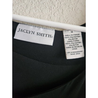 Jaclyn Smith Womens Sz 12 Solid Black Midi Dress Vintage Career