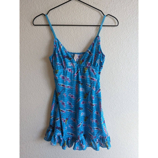 Victorias Secret Camisón Talla M Para Mujer Correa De Espagueti Con Estampado De Caramelo Azul