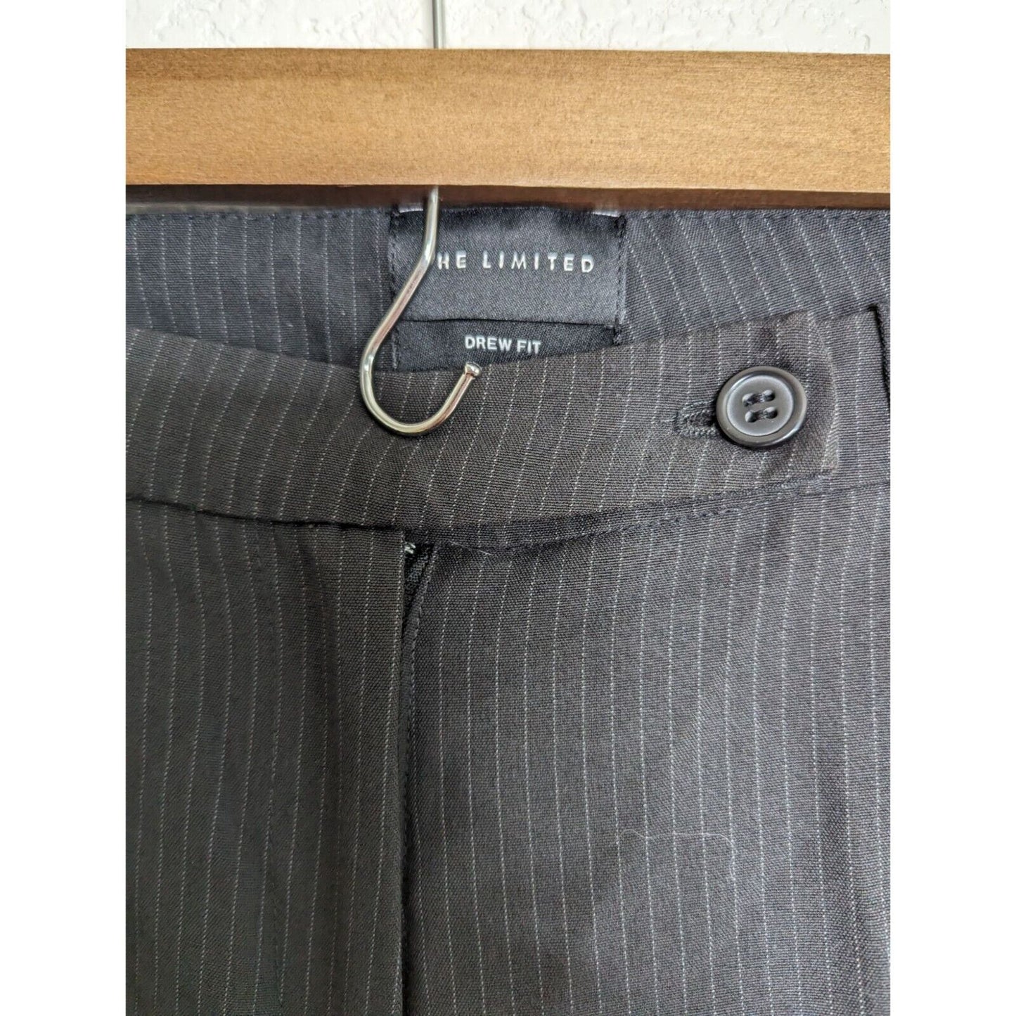 Vintage Y2K The Limited Womens Sz 12 Drew Fit Dress Pants Black Pinstripe