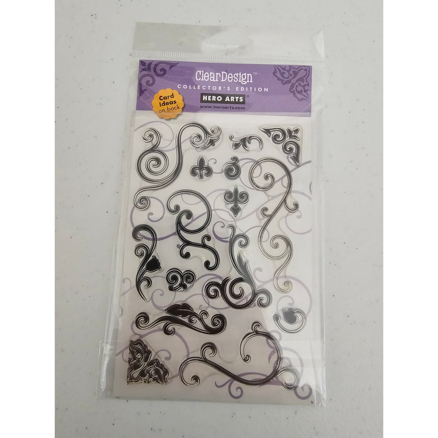 Hero Arts Clear Rubber Stamp Set Fancy Scrolls Background Retired