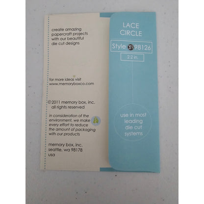 Memory Box Steel Craft Die Lace Circle Style 98126