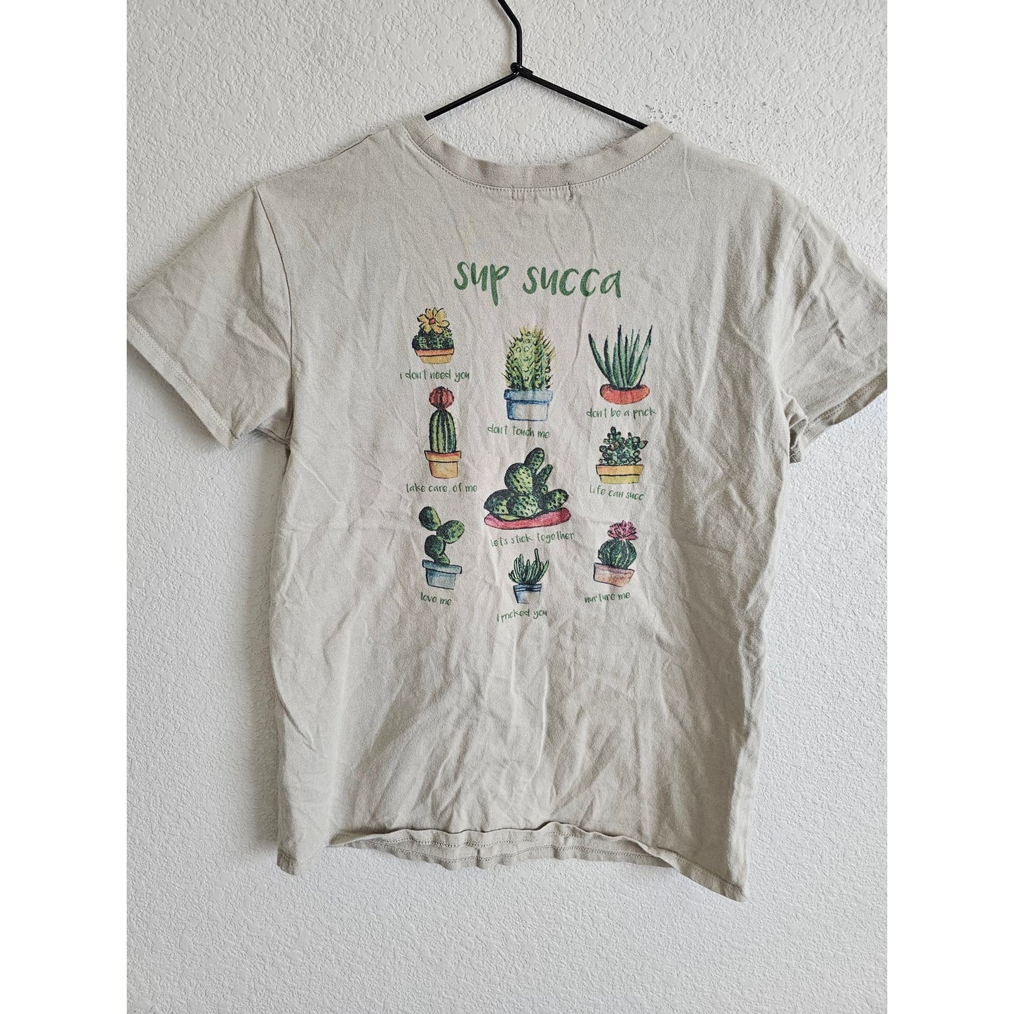 ALAB Womens Sz S Short Sleeve T Shirt Cactus Don't Touch Me Sup Succa