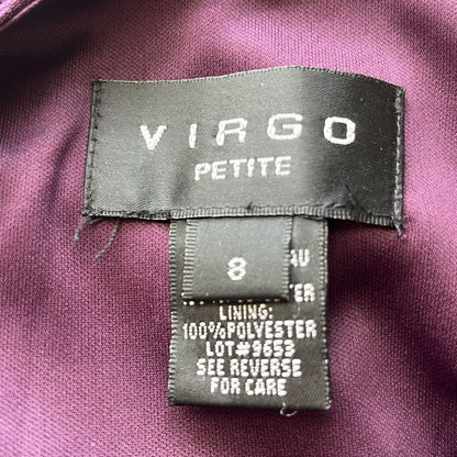 Virgo Petite Womens Sz 8P Purple Formal Dress Asymmetrical Hem