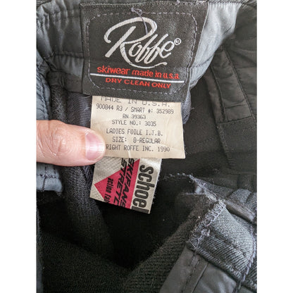 Vintage 1990 Rodde Womens Sz 8 Pull On Stirrup Ski Snow Pants Black