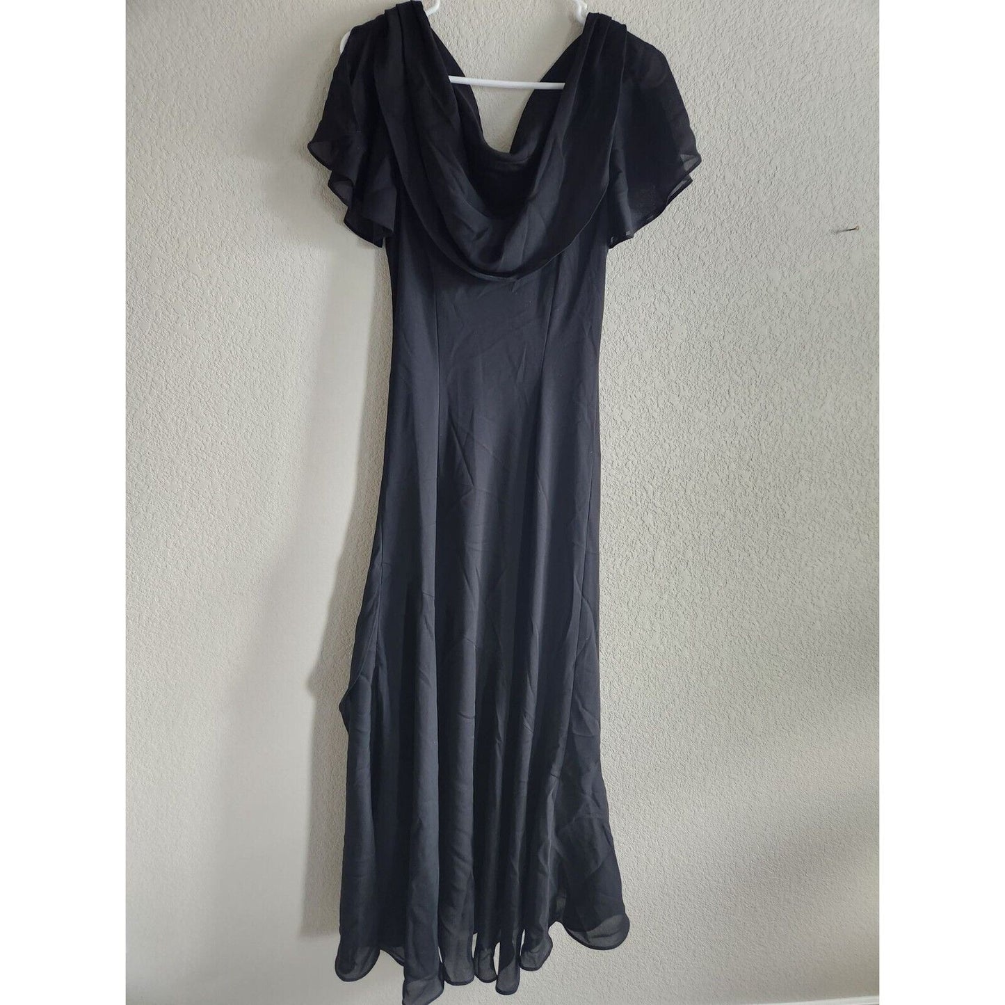 Vintage 1990s Worthington Womens Sz 8 Maxi Dress Formal Black Tiered