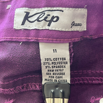 Vintage Y2K Klip Jeans Juniors Sz 11 Purple Jeans Slim Leg
