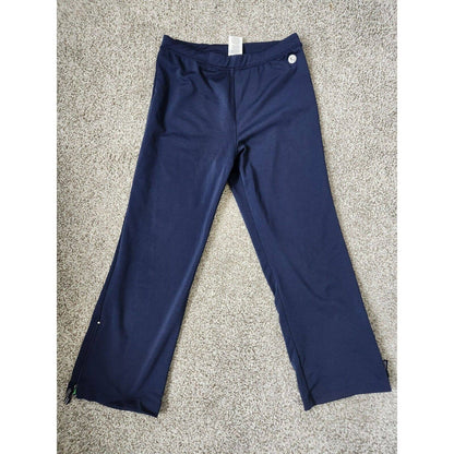 Danskin Now Womens Sz S Navy Blue Track Pants Zipper Ankle