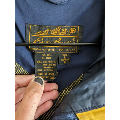 Eddie bauer Mens Sz L Outdoor Heavy Jacket Coat Nylon Blue